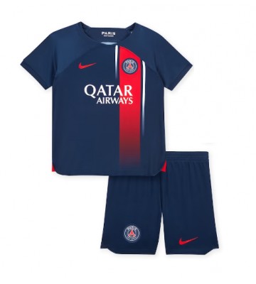 Paris Saint-Germain Koszulka Podstawowych Dziecięca 2023-24 Krótki Rękaw (+ Krótkie spodenki)